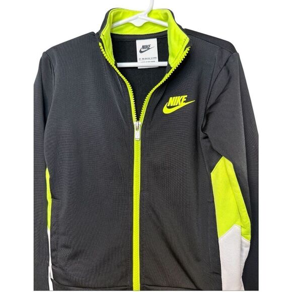 Nike Boys Track Jacket Sz. 4T Full Zip Black/Neon Green - Picture 2 of 7